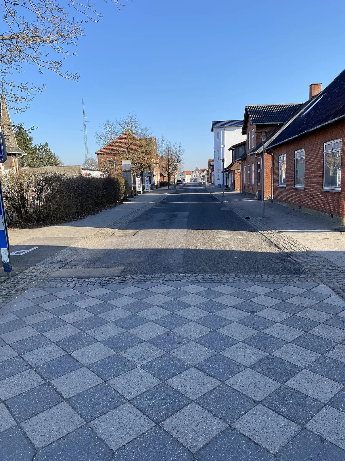 An empty street in Viby, Roskilde, during lockdown.